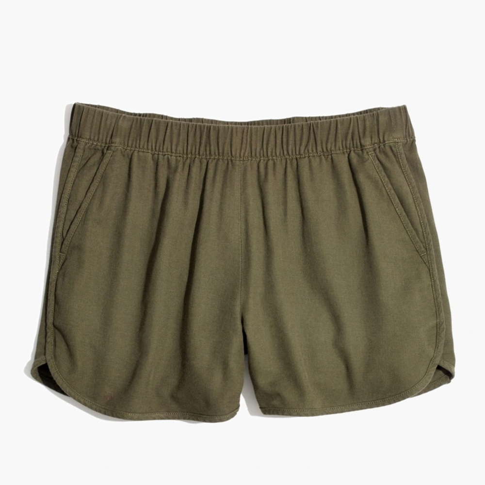 Madewell Olive Green Pullon Short Shorts Elastic Waist S Small